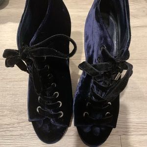 Jimmy Choo velvet lace up booties